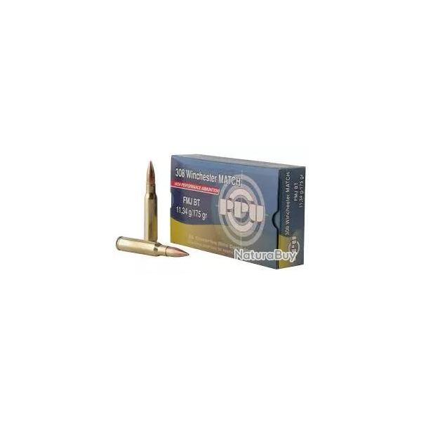 PPU Cartouches Calibre 308 Win FMJBT 175grs - Boite de 20 unit�s