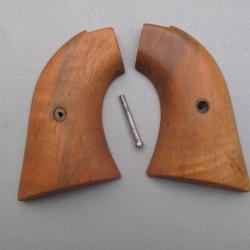 Paire de plaquettes de crosse type Colt Frontier en noyer blond moir&eacute;