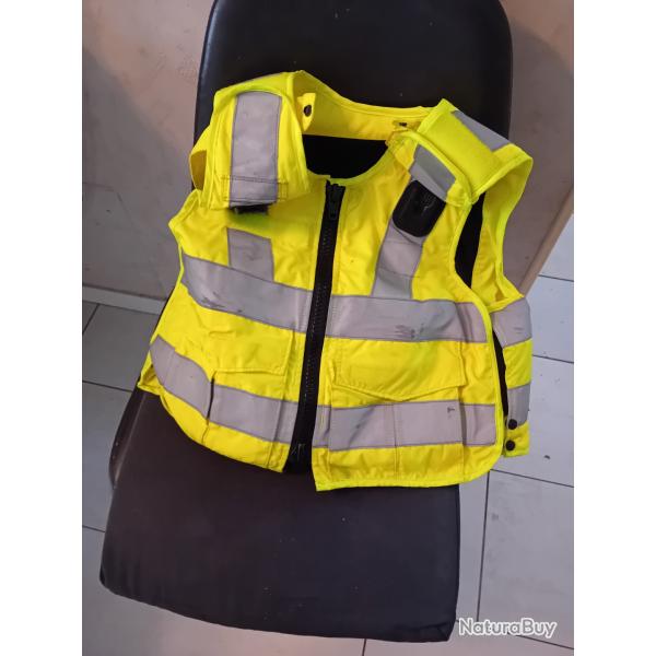 ENCHERE GILET PARE BALLES FLUORESCENT JAUNE EN KEVLAR FEMININ TAILLE M