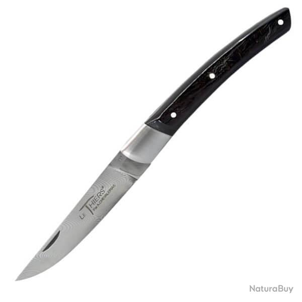 Couteau pliant Chevalerias "Le Thiers" 1 pi�ce Corne de Buffle lame Damas