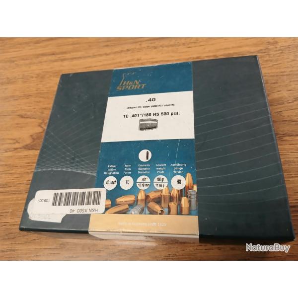 Ogives .40 H&N Sport 180gr - 500 pcs