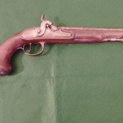 Pistolet  Fran&ccedil;aise &aacute; Silex circa 1790   transform&eacute;e &aacute; percussion