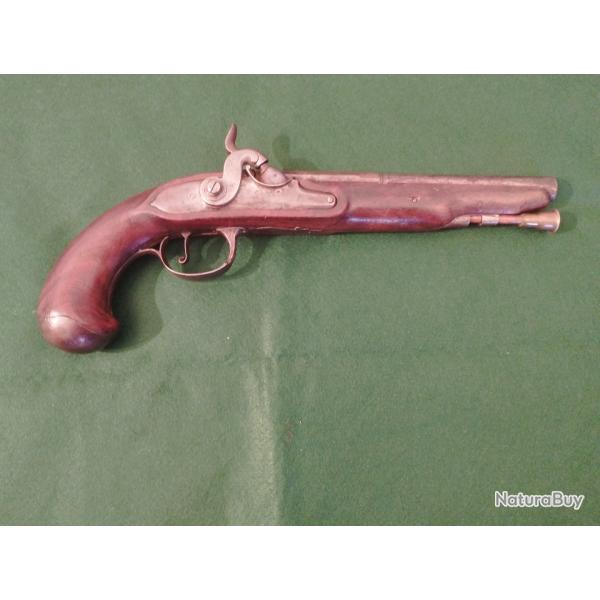 Pistolet  Fran�aise � Silex circa 1790   transform�e � percussion