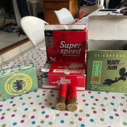 Lot de cartouches calibre 12 bourre grasse Mary arme 7 et bourre &agrave; jupe Winchester 6+2 brenneke
