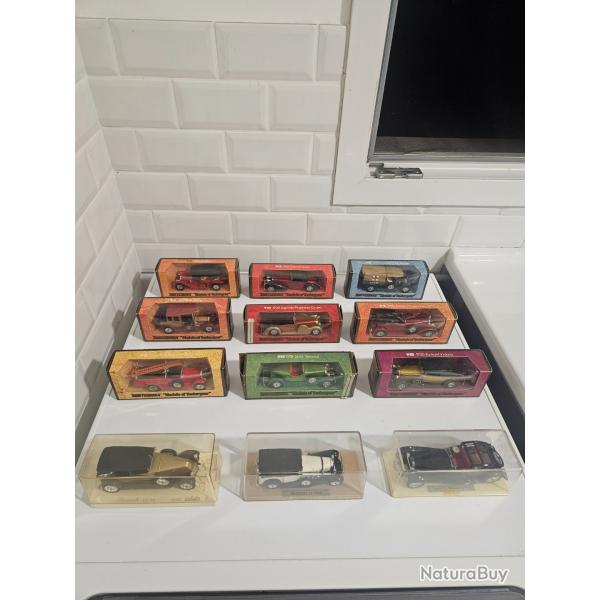 Lot 12 voitures miniatures de collection - Matchbox "Yesteryear" & Solido "�ge d'Or" EN BO�TE