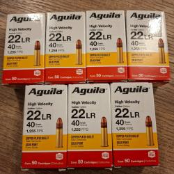 Lot de 350 cartouches de 22lr Aguila 40 grain High Velocity - produits neufs