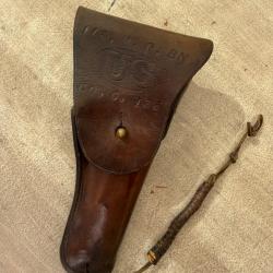 RARE Holster US M1916 pour Colt 1911 .45 ACP - WW1 - 1917 - Marquages r&eacute;gimentaires