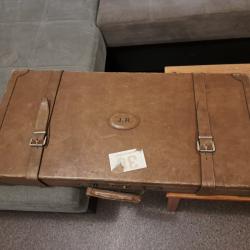 mallette valise en cuir J.R pour paire de fusil