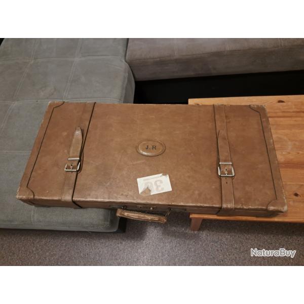 mallette valise en cuir J.R pour paire de fusil
