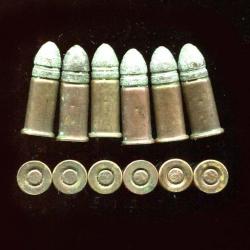 Lot de 6 cartouches .320 &agrave; balle pour revolver Bull Dog - balle pointue - PORT COMPRIS