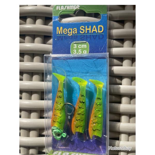 Flashmer Mega Shad 3 cm - 3,5 g - Blister de 3 - REF SH3H1283-H1283