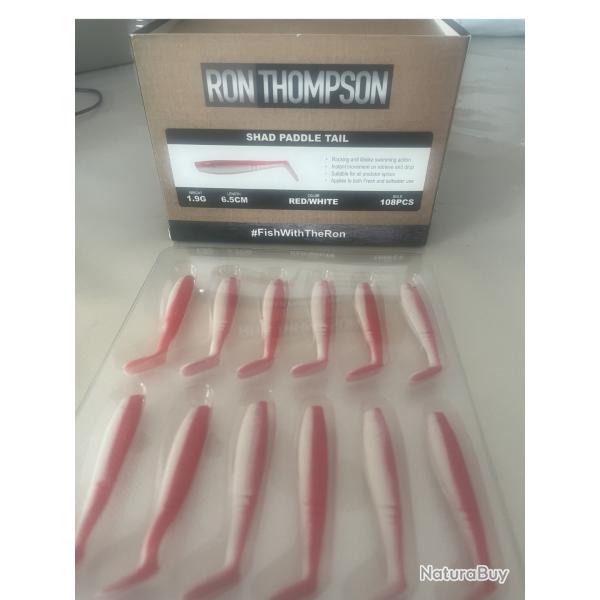 Ron Thompson shad paddle Tail 6,5 cm - 1,9 g - Red/White - Plaquette de 12 - neuf - r�f 65428