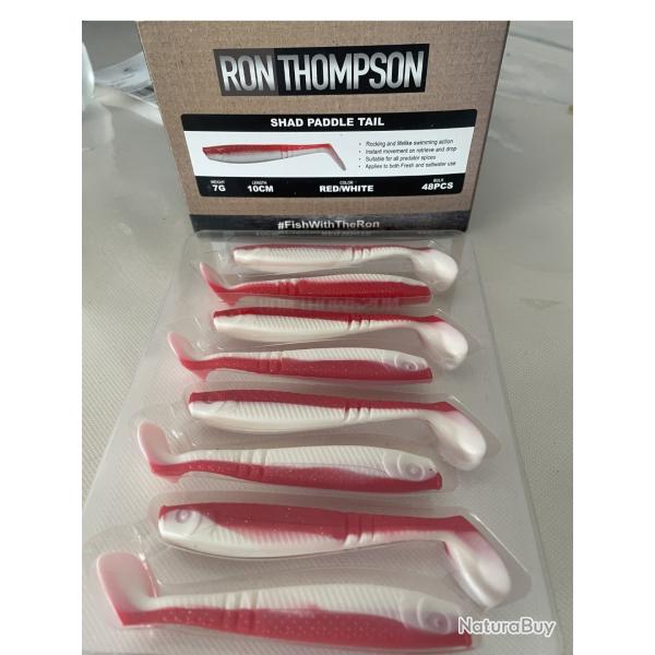 Ron Thompson Shad Paddle Tail 10 cm - 7 g - Red/White - plaquette de 8 - neuf - r�f 65438