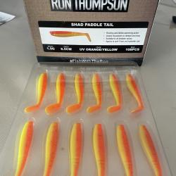 Ron Thompson Shad Paddle Tail 6,5 cm - 1,9 g - UV Orange/Yellow - Plaquette de 12 - neuf - r&eacute;f 65425