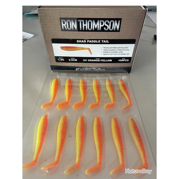 Ron Thompson Shad Paddle Tail 6,5 cm - 1,9 g - UV Orange/Yellow - Plaquette de 12 - neuf - r�f 65425