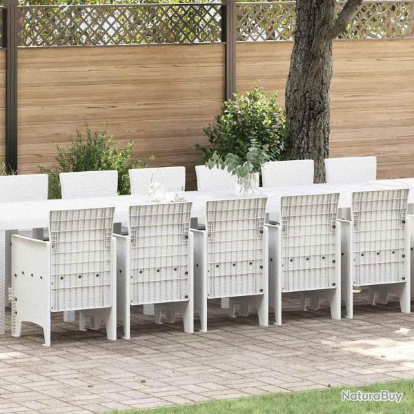 Ensemble de salle � manger avec coussins, 17 pi�ces, blanc