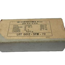 Boite de 50 cartouches calibre 9 Para SFM 1972 Cat&eacute;gorie B