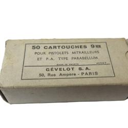 Boite de 50 cartouches calibre 9 Para Gevelot Cat&eacute;gorie B
