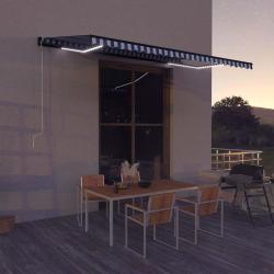 Store banne &eacute;lectrique avec LED et capteur, pour la terrasse, 5 &times; 3 m