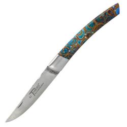 Couteau pliant Chevalerias "Le Thiers" 1 pi&egrave;ce Canelle Turquoise