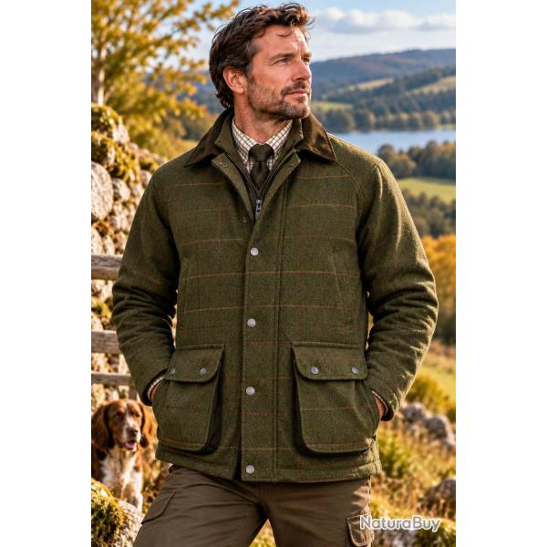 Veste en tweed pour homme   Ascot  Vert sauge fonc�