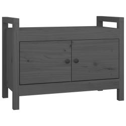 Banc banquette d'entr&eacute;e 80 x 40 x 60 cm bois de pin massif gris 02_0010871
