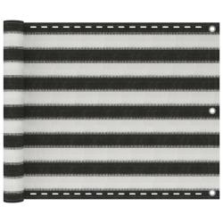 &Eacute;cran de balcon en PEHD 75 x 600 cm anthracite et blanc 02_0010155