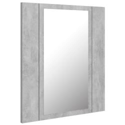 Armoire de salle de bain &agrave; miroir led 40 x 12 x 45 cm gris acrylique 02_0006611