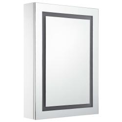 Armoire de salle de bain &agrave; miroir led 50 x 13 x 70 cm blanc et argent&eacute; 02_0006562