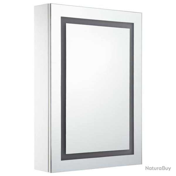 Armoire de salle de bain � miroir led 50 x 13 x 70 cm blanc et argent� 02_0006562