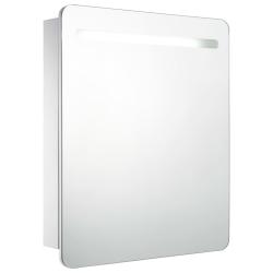 Armoire de salle de bain &agrave; miroir led 68 x 9 x 80 cm MDF blanc 02_0006567