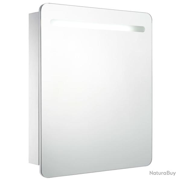 Armoire de salle de bain � miroir led 68 x 9 x 80 cm MDF blanc 02_0006567