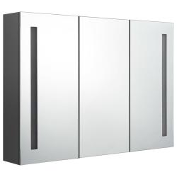 Armoire de salle de bain &agrave; miroir led 89 x 14 x 62 cm gris 02_0006575