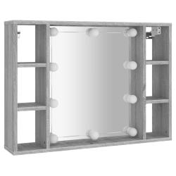 Armoire &agrave; miroir avec led 76 x 15 x 55 cm gris 02_0006678