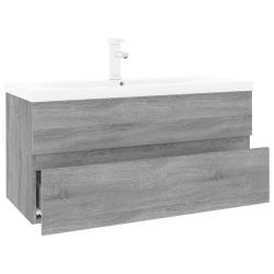 Meuble lavabo avec bassin int&eacute;gr&eacute; 91 x 39,5 x 18,5 cm sonoma gris bois d'ing&eacute;nierie 02_0006881
