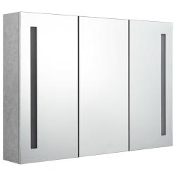 Armoire de salle de bain &agrave; miroir led 89 x 14 x 62 cm MDF gris 02_0006607