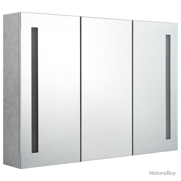 Armoire de salle de bain � miroir led 89 x 14 x 62 cm MDF gris 02_0006607
