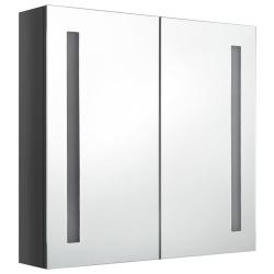 Armoire de salle de bain &agrave; miroir led brillant 62 x 14 x 60 cm gris 02_0006603