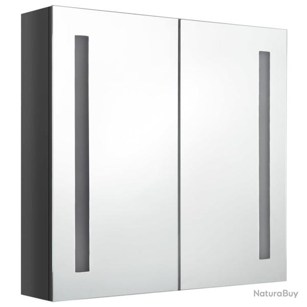 Armoire de salle de bain � miroir led brillant 62 x 14 x 60 cm gris 02_0006603
