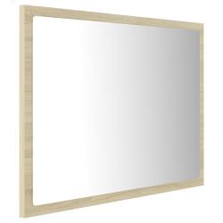Miroir led de salle de bain 60 x 8,5 x 37 cm acrylique ch&ecirc;ne 02_0006962