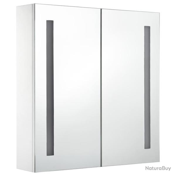 Armoire de salle de bain � miroir led 60 x 14 x 62 cm blanc et argent� 02_0006566