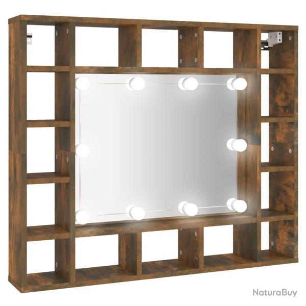 Armoire � miroir avec led 91 x 15 x 76,5 cm ch�ne fum� 02_0006664