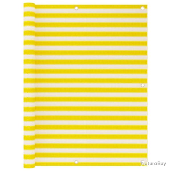 �cran de balcon brise pare vue protection confidentialit� 120 x 500 cm PEHD jaune et blanc 02_00102