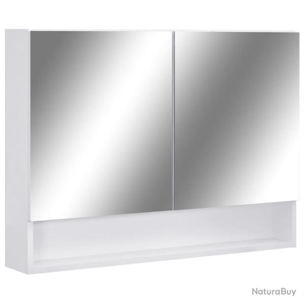Armoire � miroir de salle de bain led 80 x 15 x 60 cm MDF blanc 02_0006728