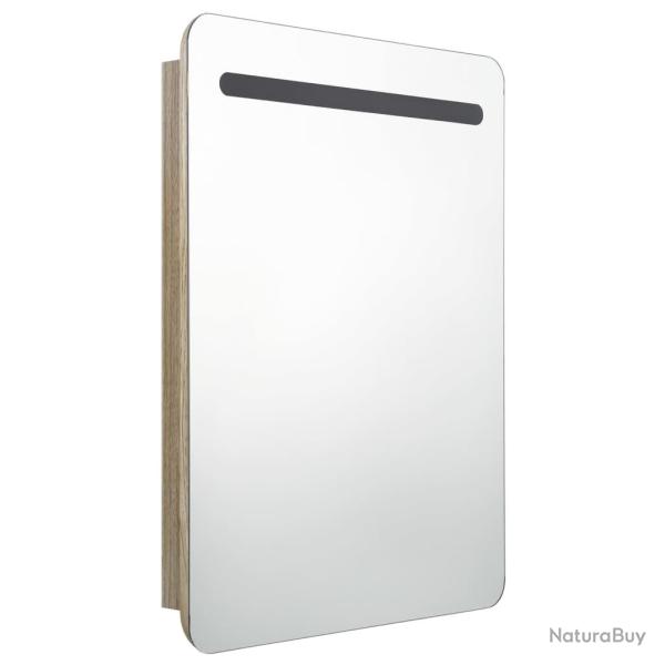 Armoire de salle de bain � miroir led 60 x 11 x 80 cm beige 02_0006591