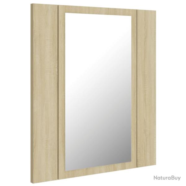 Armoire � miroir � led de bain 40 x 12 x 45 acrylique beige 02_0006746