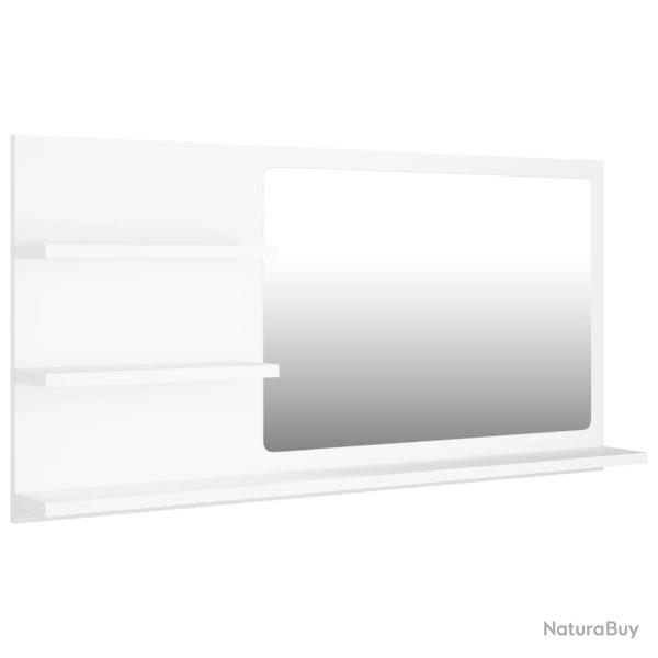 Miroir de salle de bain 3 �tag�res 90 x 10,5 x 45 cm agglom�r� blanc 02_0006911