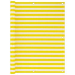 &Eacute;cran de balcon brise pare vue protection confidentialit&eacute; 120 x 600 cm PEHD jaune et blanc 02_00102