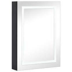 Armoire de salle de bain &agrave; miroir led 50 x 13 x 70 cm MDF noir 02_0006564