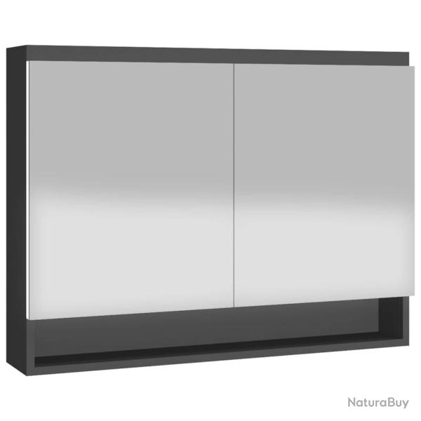 Armoire � miroir de salle de bain 80 x 15 x 60 cm MDF anthracite 02_0006710